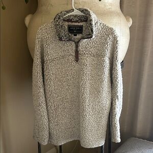 The Original Frosty Tipped Pile 1/2 Zip Pullover in Putty by True Grit